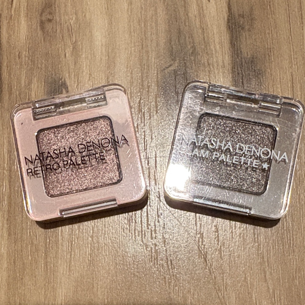 Natasha Denona Retro and Glam Eyeshadow Duo - Pink and Silver